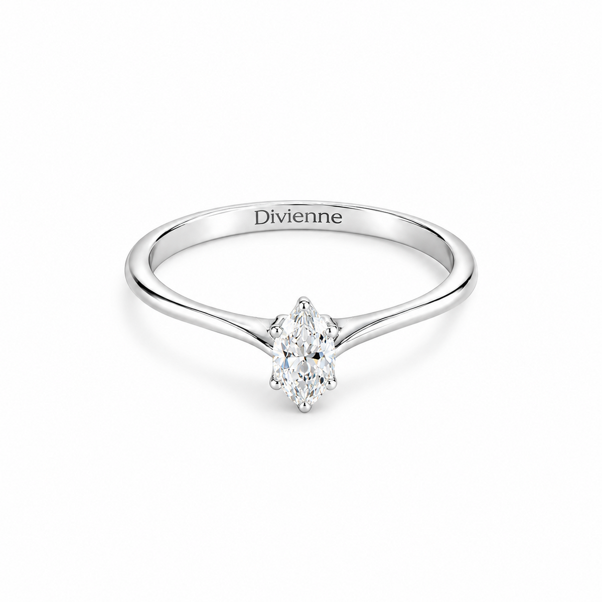 Divienne’s Signature Marquis Natural Diamond Solitaire Ring