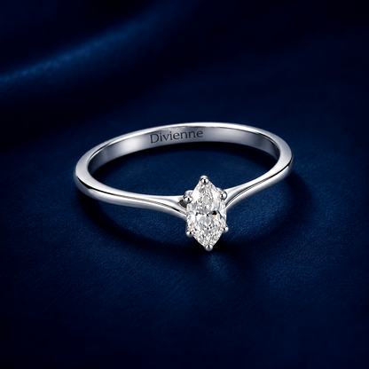 Divienne’s Signature Marquis Natural Diamond Solitaire Ring