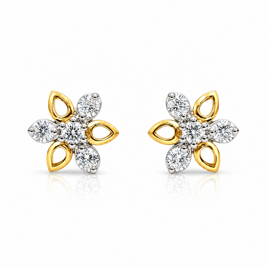 Divienne's Celestia Petal Natural Diamond Earrings