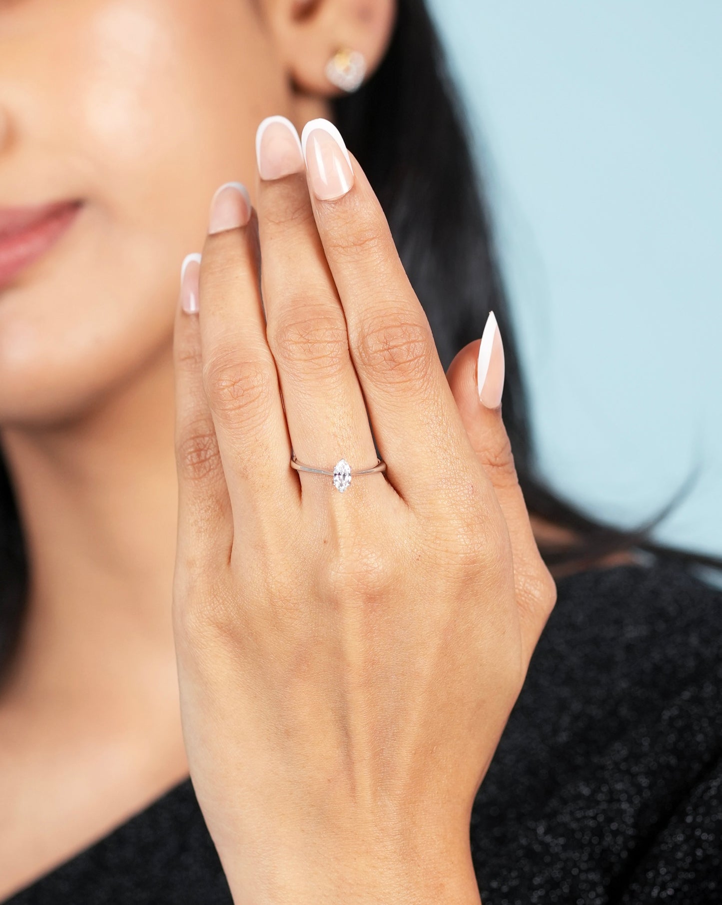 Divienne’s Signature Marquis Natural Diamond Solitaire Ring