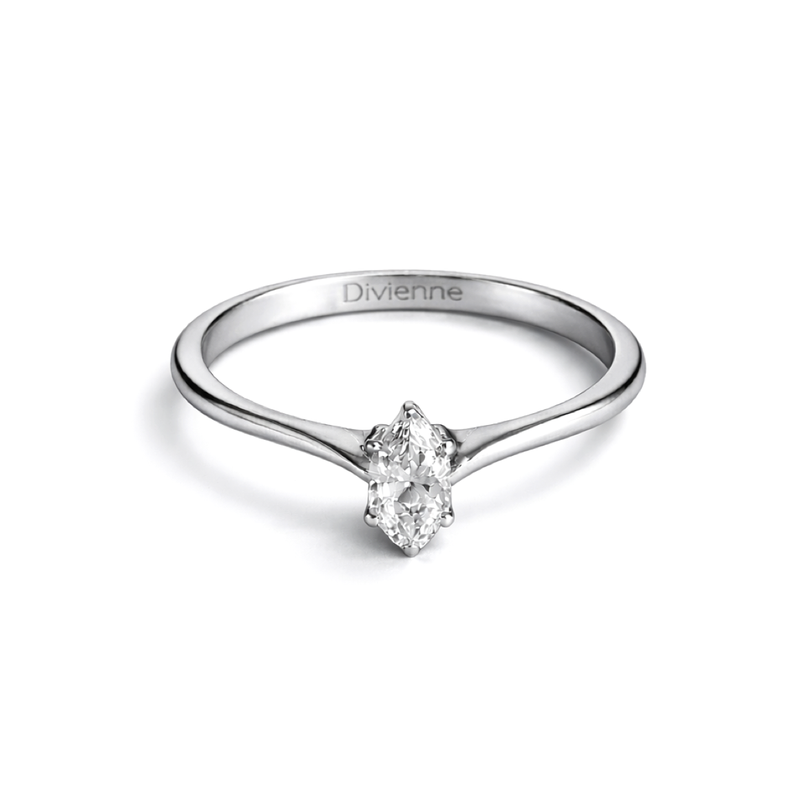 Divienne’s Signature Marquis Natural Diamond Solitaire Ring