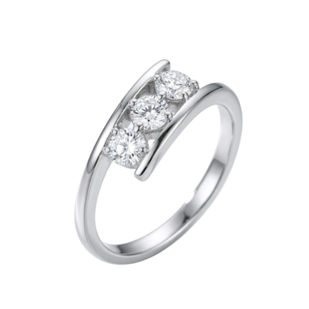 Divienne's Triara Natural Diamond Ring (Silver)