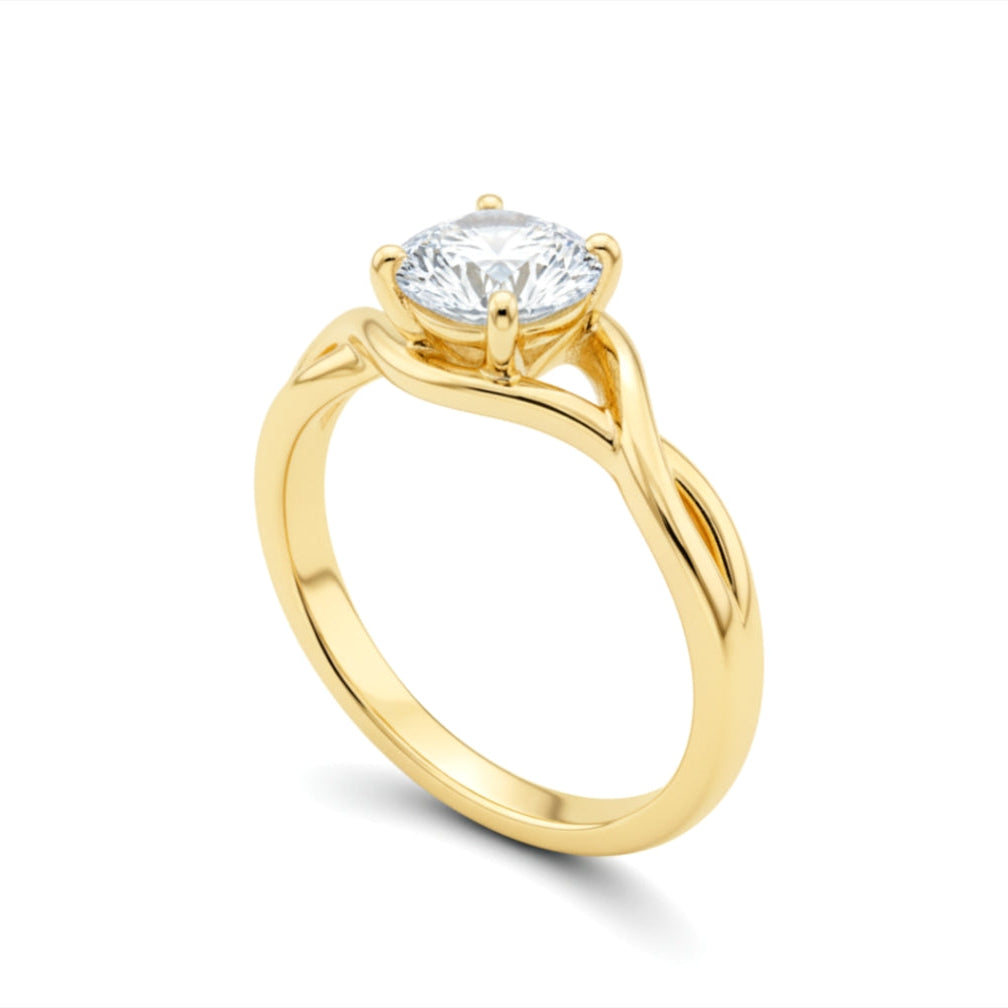 Divienne's Golden Whisper Natural Diamond Solitaire Ring