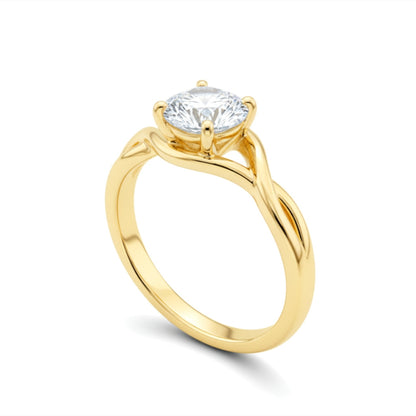 Divienne's Golden Whisper Natural Diamond Solitaire Ring