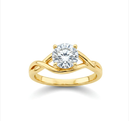 Divienne's Golden Whisper Natural Diamond Solitaire Ring