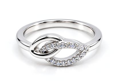 Divienne's Radiance Knot Natural Diamond Ring (Silver)