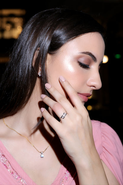 Divienne's Triara Natural Diamond Ring (Silver)