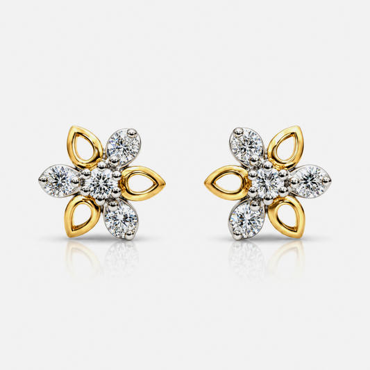 Divienne's Celestia Petal Natural Diamond Earrings